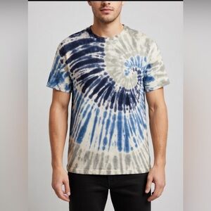 NWT American Eagle Tie Dye Soft Standard Fit T-Shirt Blue White Short Sleeve M